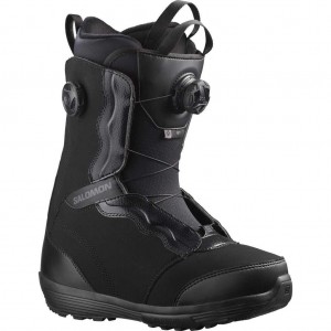 Salomon Ivy Boa Sj Boa Snowboard Boot Black/Black/Castlerock Gray | 3490517-GL