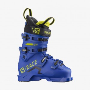 Salomon S/Race 90 Nc Race Ski Boots Junior Race Blue/Acid Green | 9850327-JT